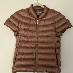 Martha Stewart short sleeved down puffer vest - Toffee Nut